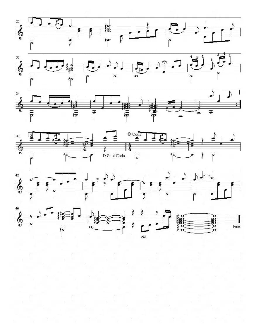 发现（古典吉他独奏、五线谱）