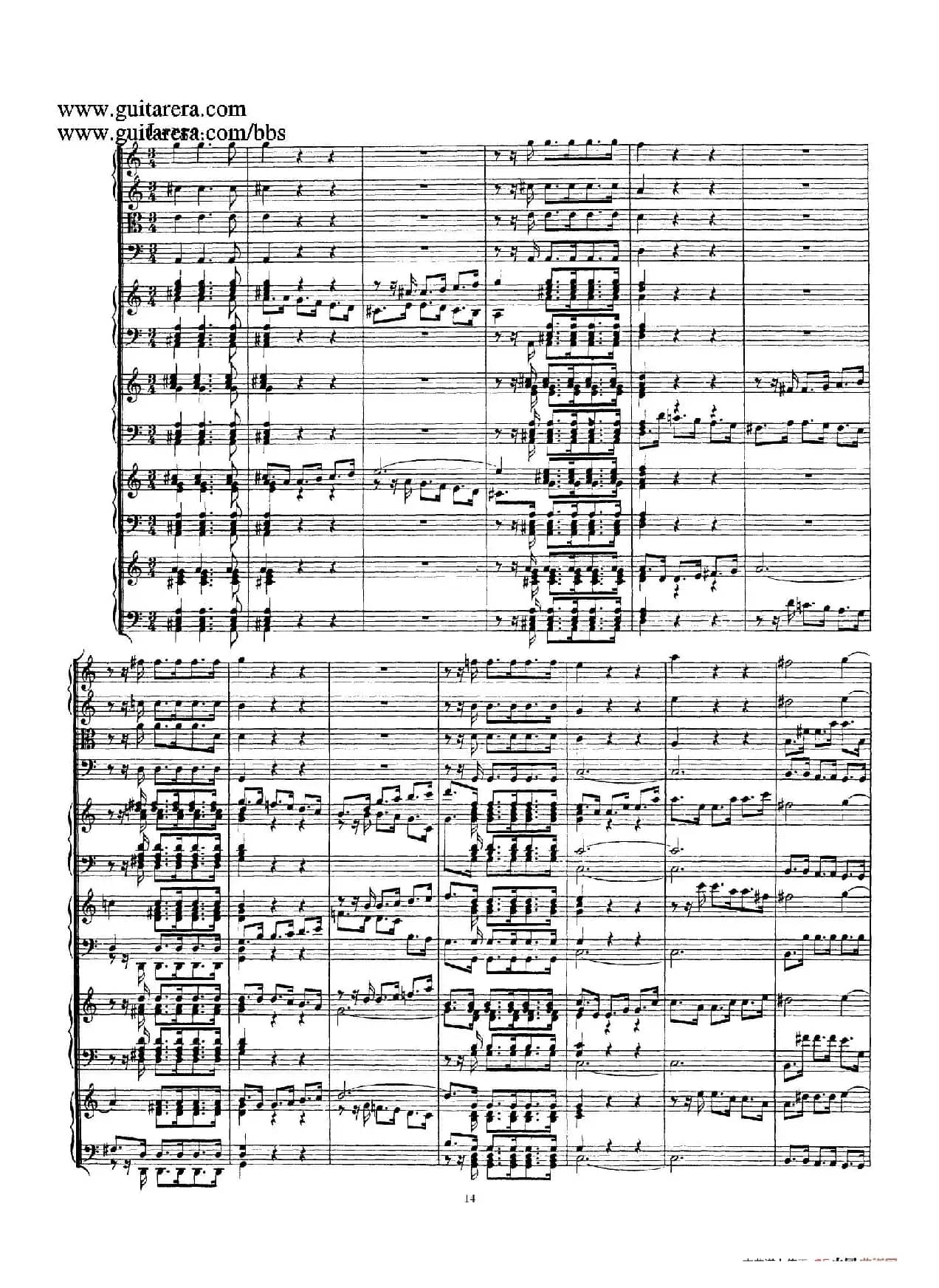 为四架古钢琴而作的a小调协奏曲 BWV 1065（总谱）