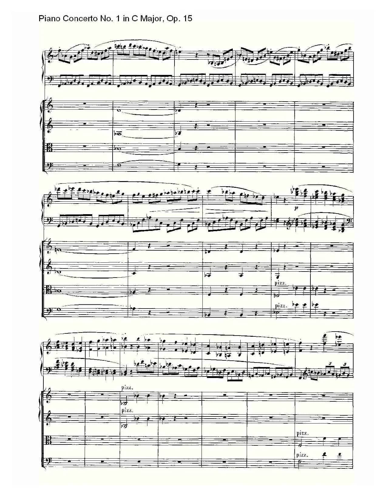 C大调钢琴第一协奏曲 Op.15 第一乐章