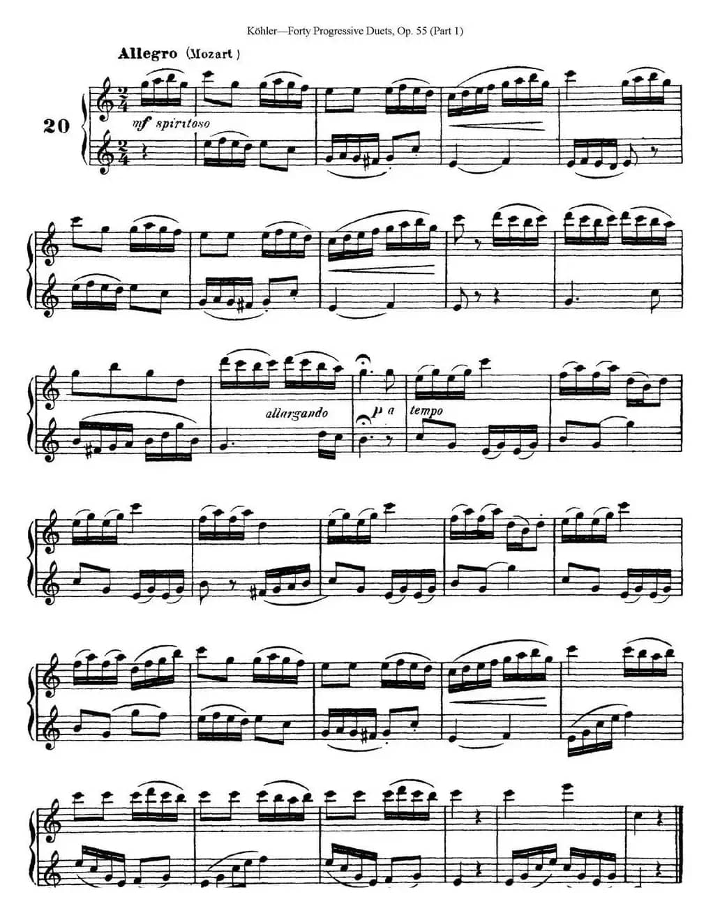 柯勒40首长笛提高练习曲OP.55（NO.20）