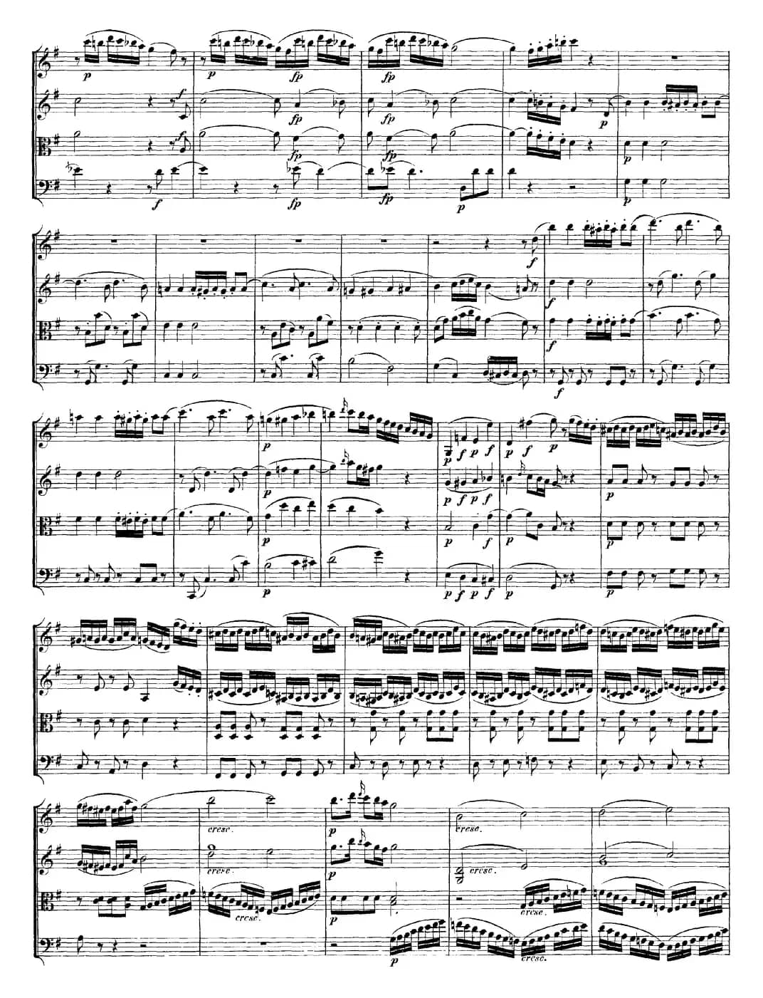 Mozart《Quartet No.14 in G Major,K.387》（总谱）