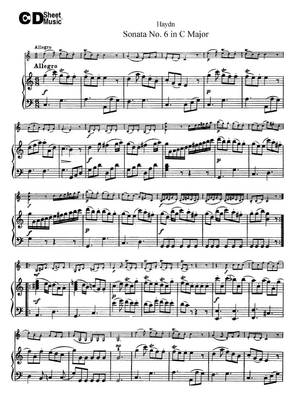 Violin Sonata No.6 in C Major（小提琴+钢琴伴奏）