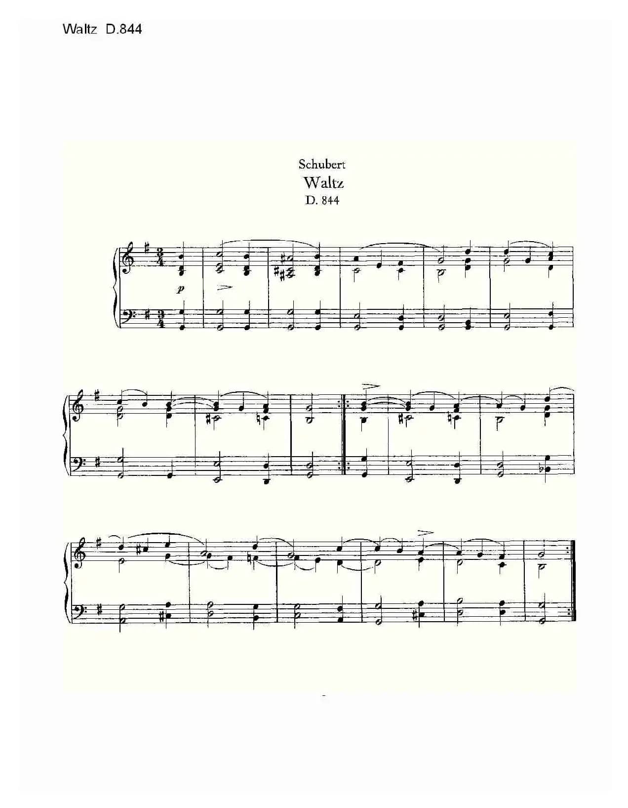 Waltz D.84（华尔兹舞曲 D.844）