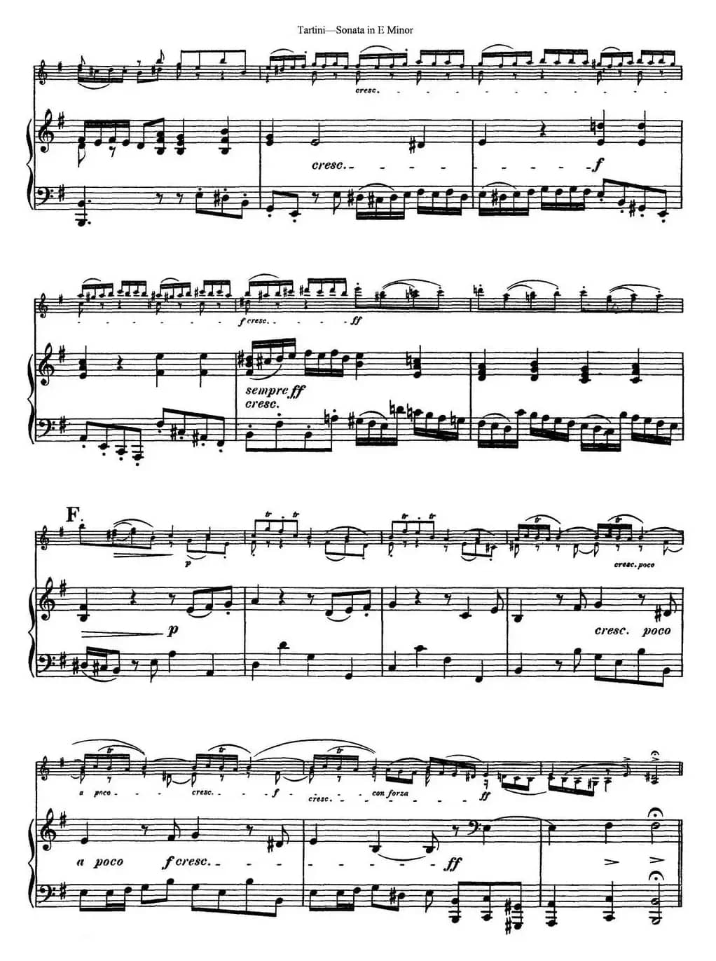 Violin Sonata in E Minor（小提琴+钢琴伴奏）