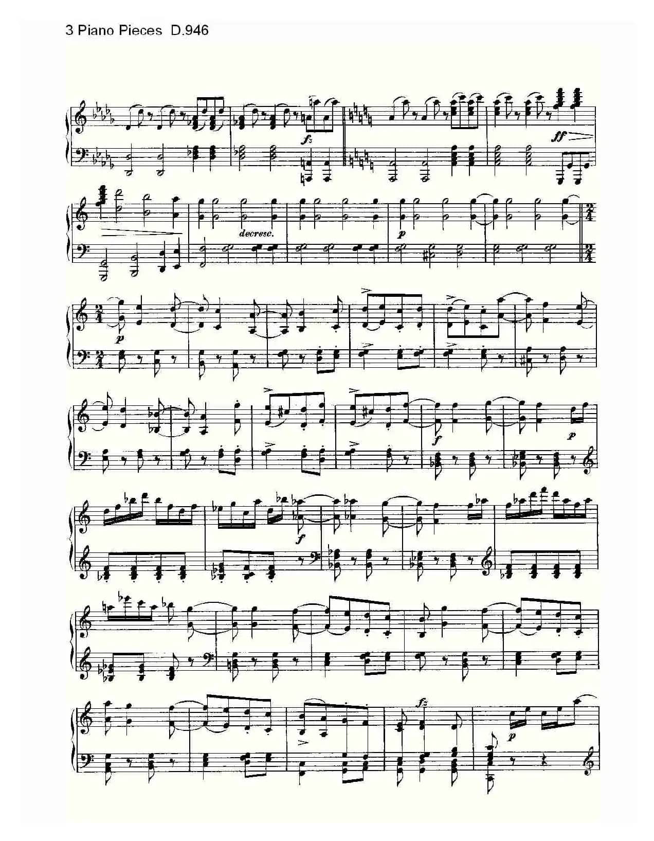 3 Piano Pieces D.946（钢琴三联奏D.946）