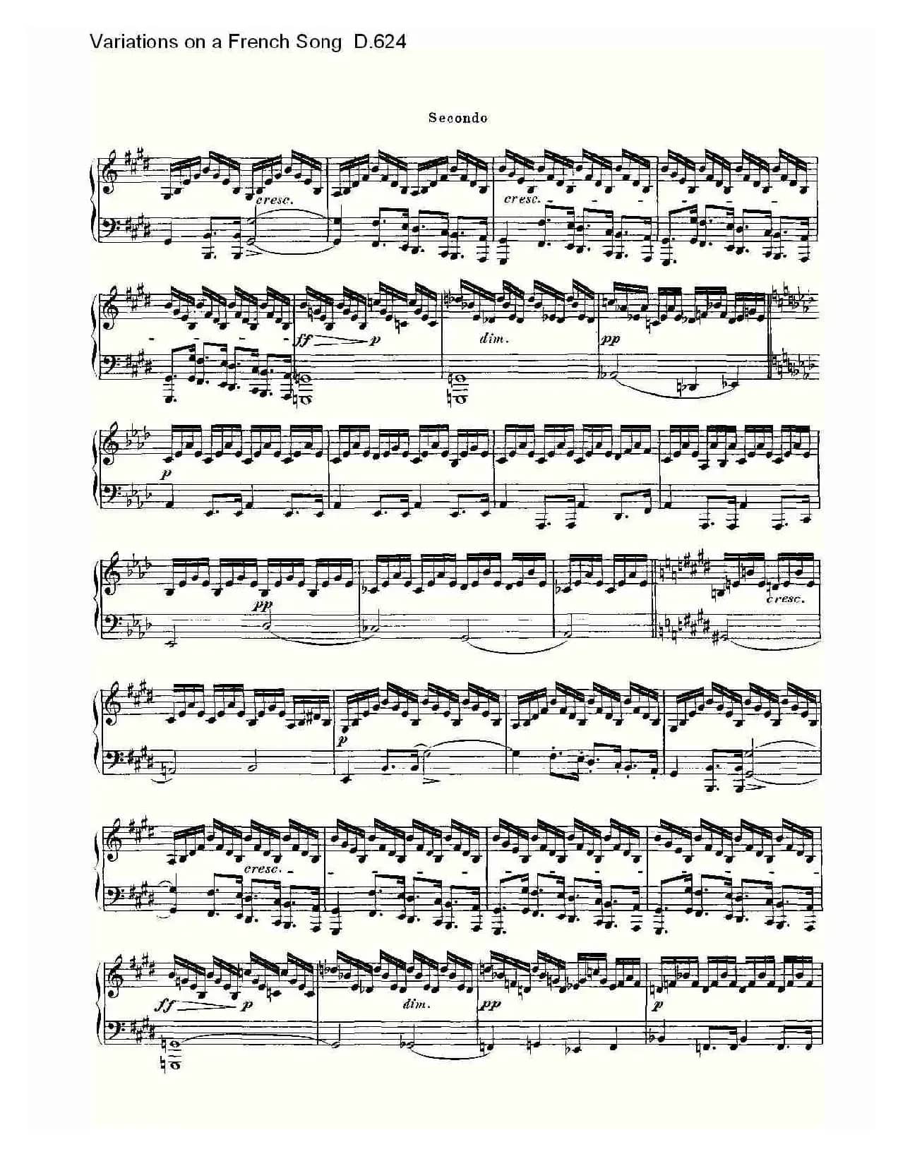 Variations on a French Song D.624（法国歌曲变鸣曲 D.624）