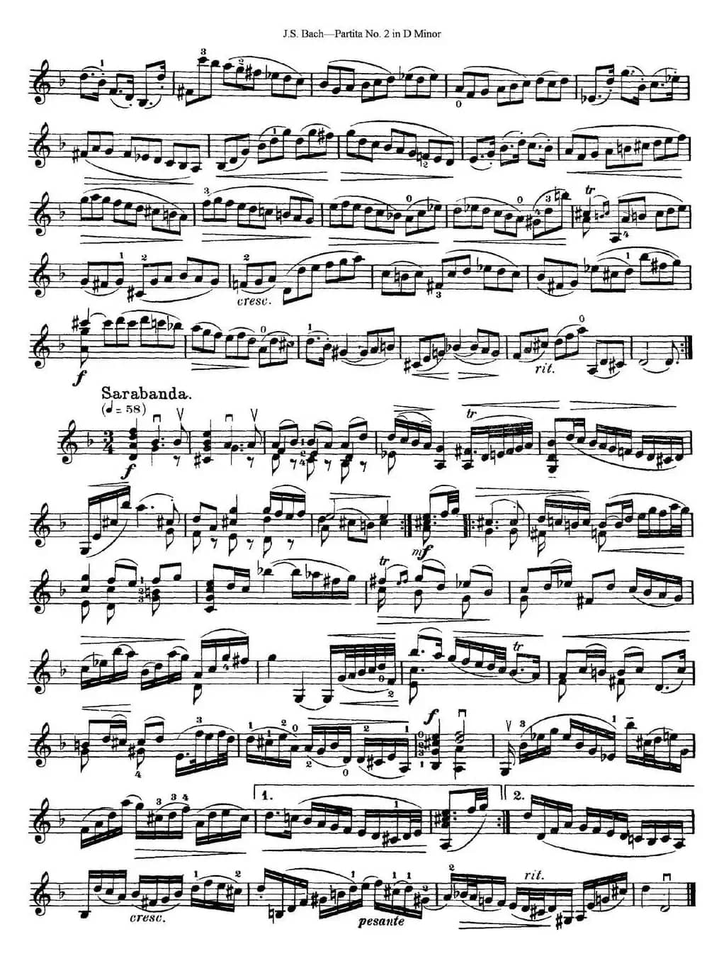6 Violin Sonatas and Partitas 4.Partita No.2 in D Minor