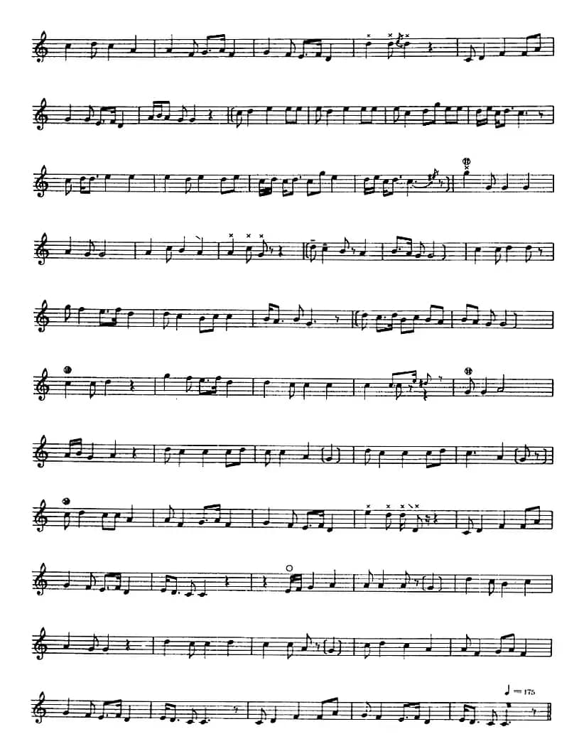 十二木卡姆：Ⅸ 巴雅特木卡姆 431——442（主旋律谱）