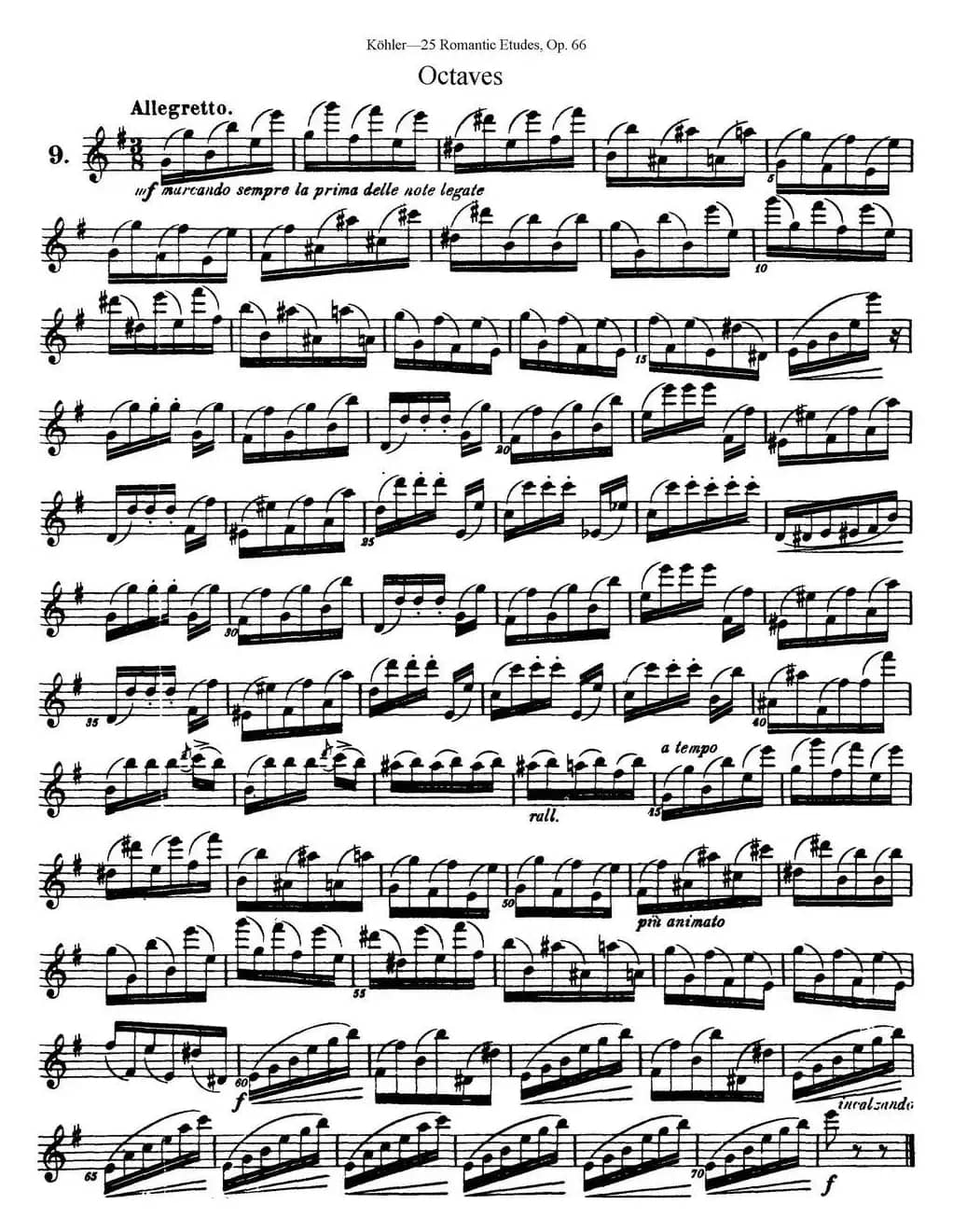 25首浪漫练习曲作品66号（NO.9）