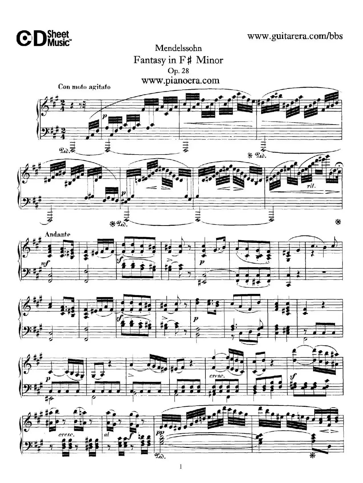 Fantasy in f-Sharp Minor Op.28(升f小调幻想曲)