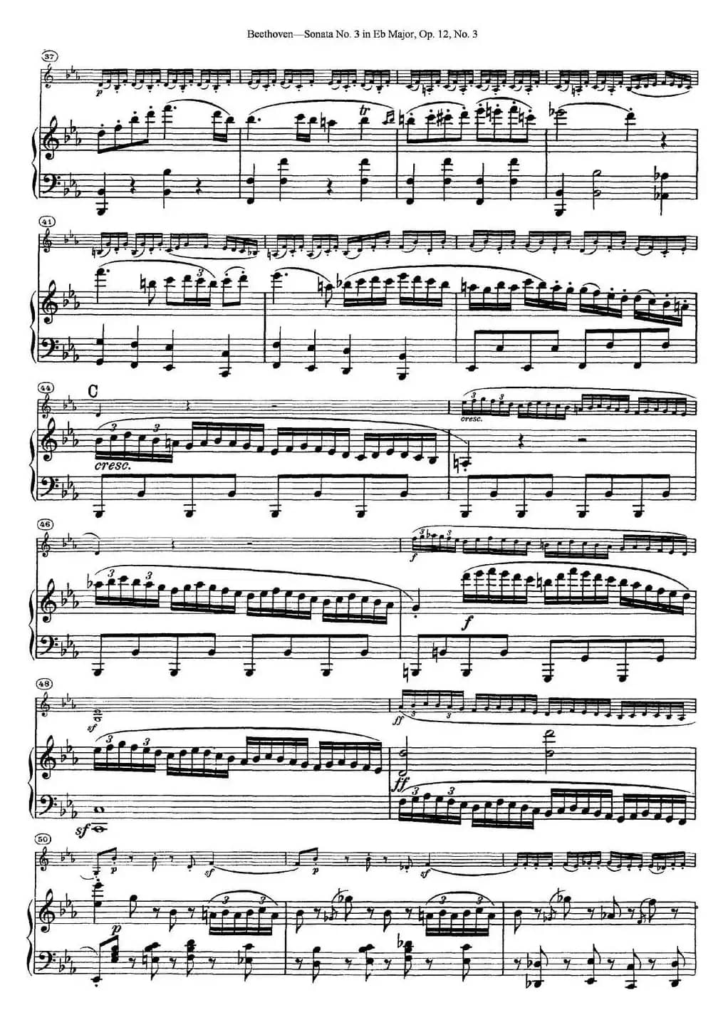 Violin Sonata No.3 in Eb Major Op.12 No.3（小提琴+钢琴伴奏）