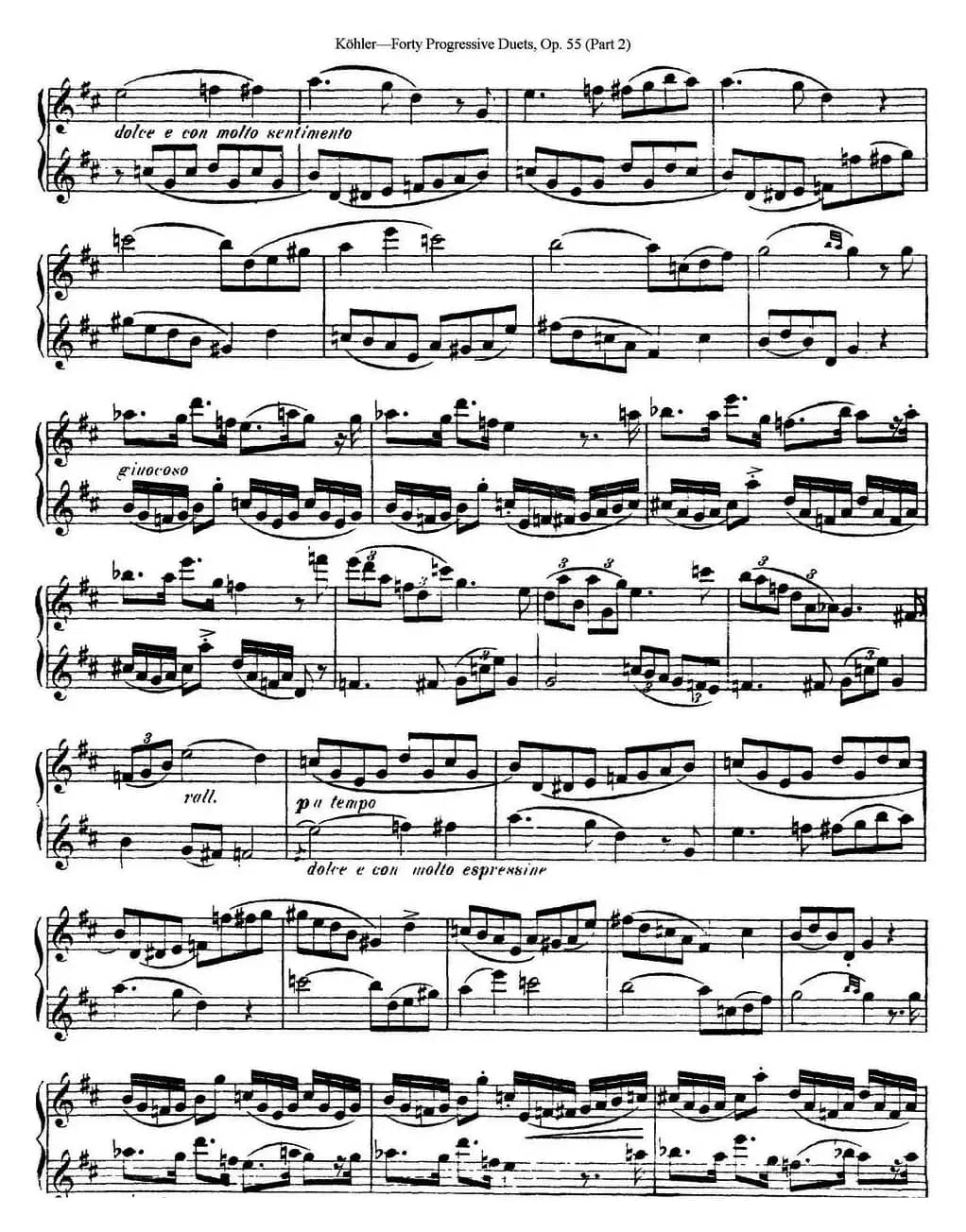 柯勒40首长笛提高练习曲OP.55（二重奏）（NO.13）