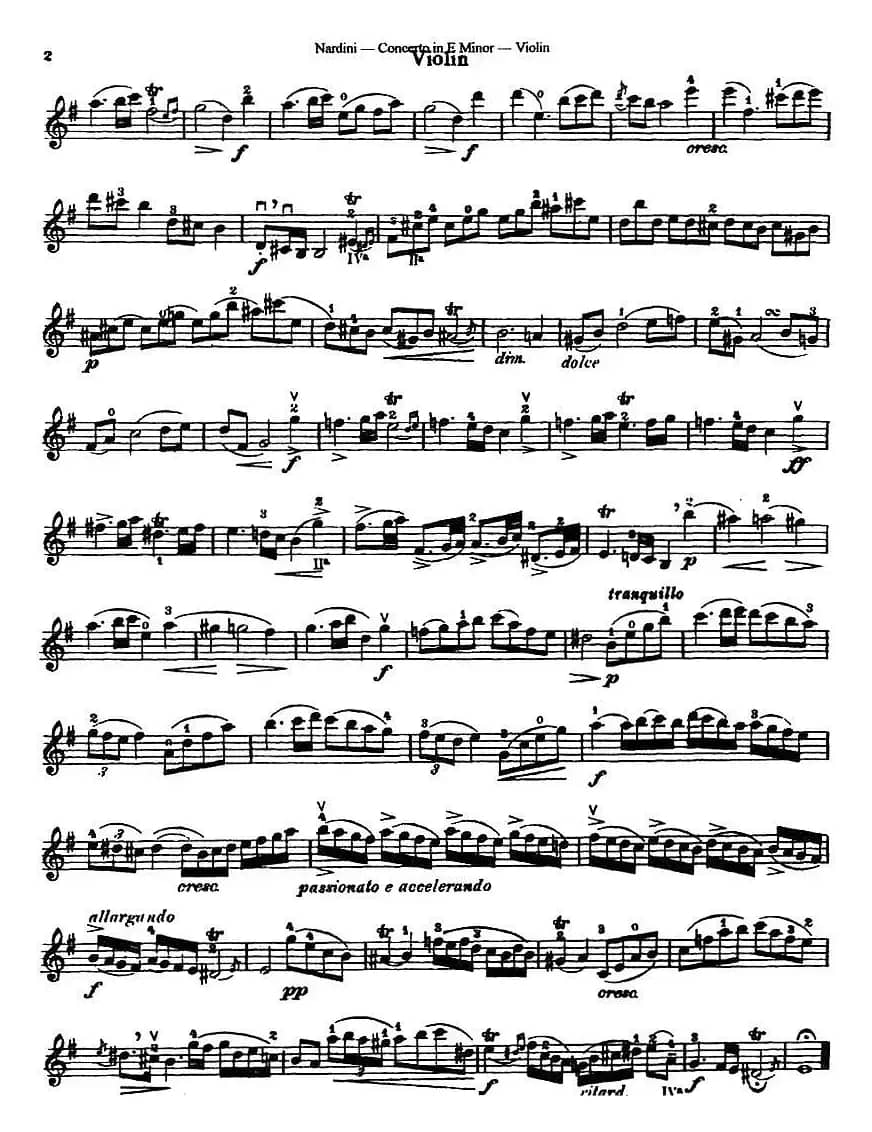 Concerto in E Minor（纳尔蒂尼作曲版）