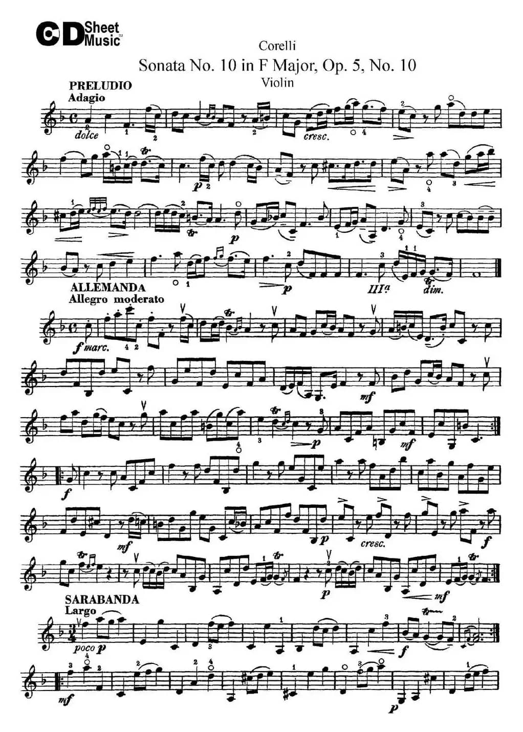 Sonata No.10 in F Major Op.5 No.10