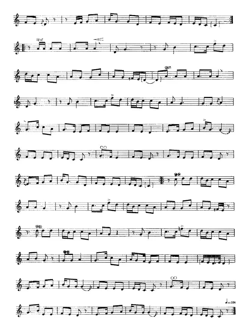 十二木卡姆：Ⅵ 乌扎勒木卡姆 276——286（主旋律谱）