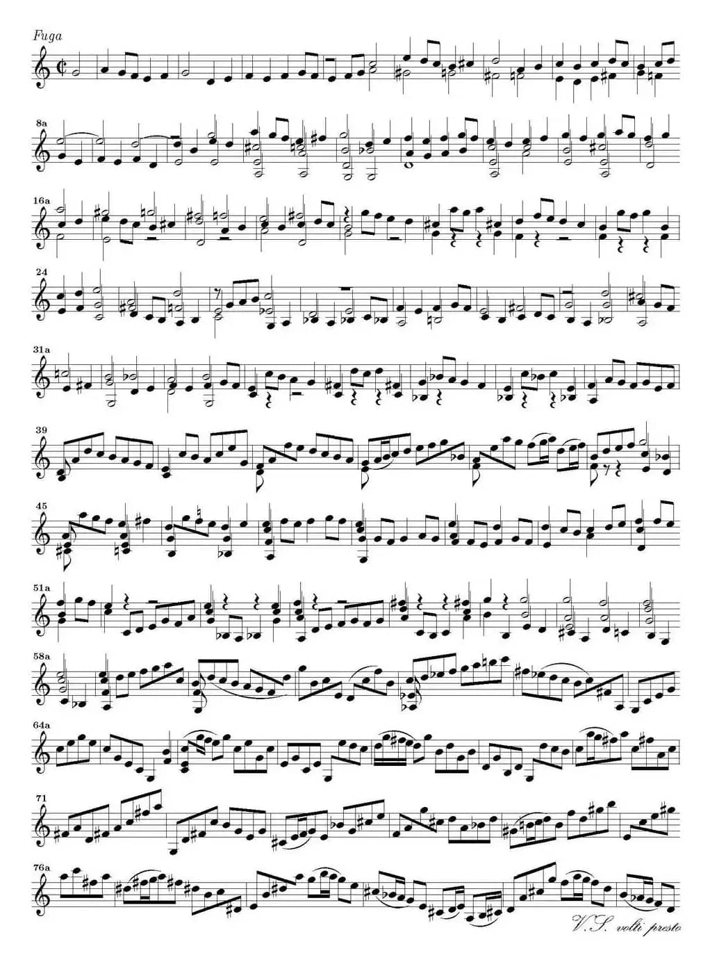 Bach Sonata BWV1005（无伴奏小提琴组曲）