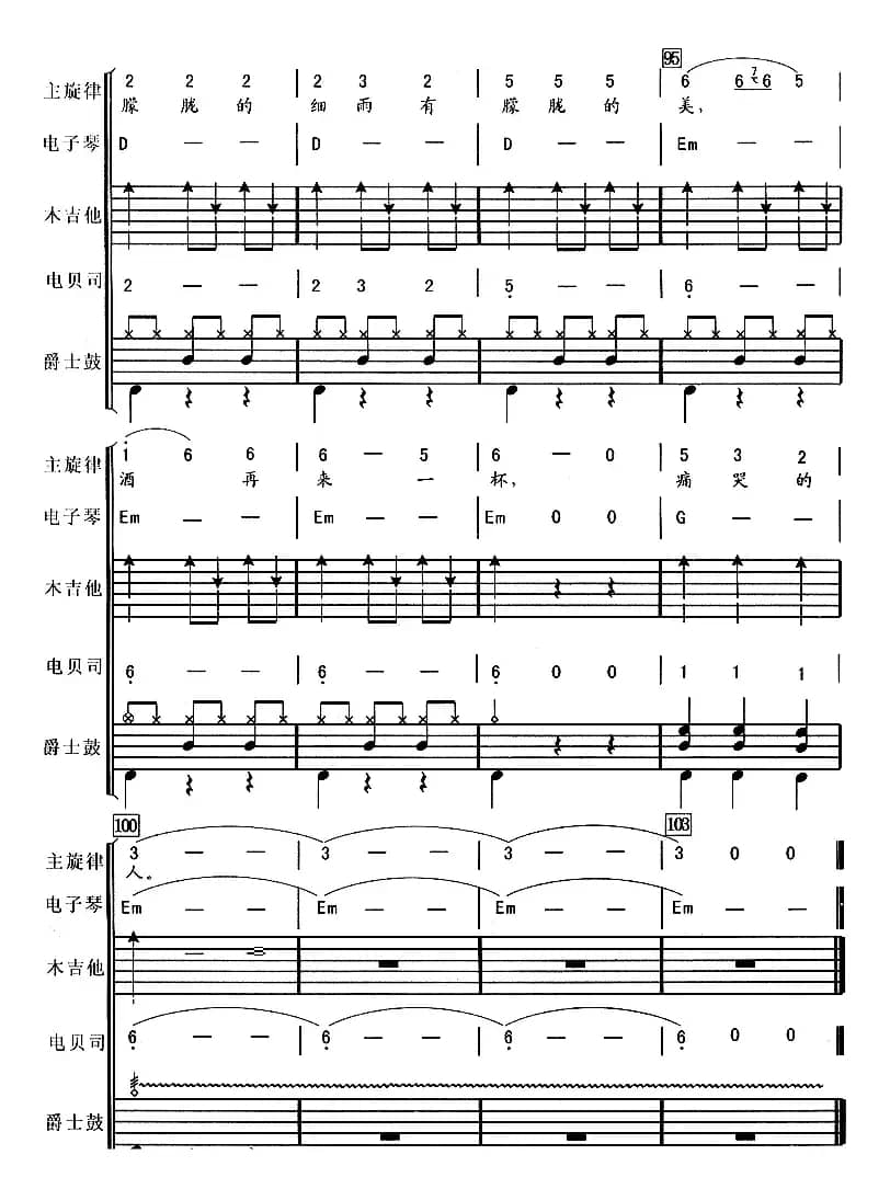 痛哭的人（华尔兹、电声乐队总谱）