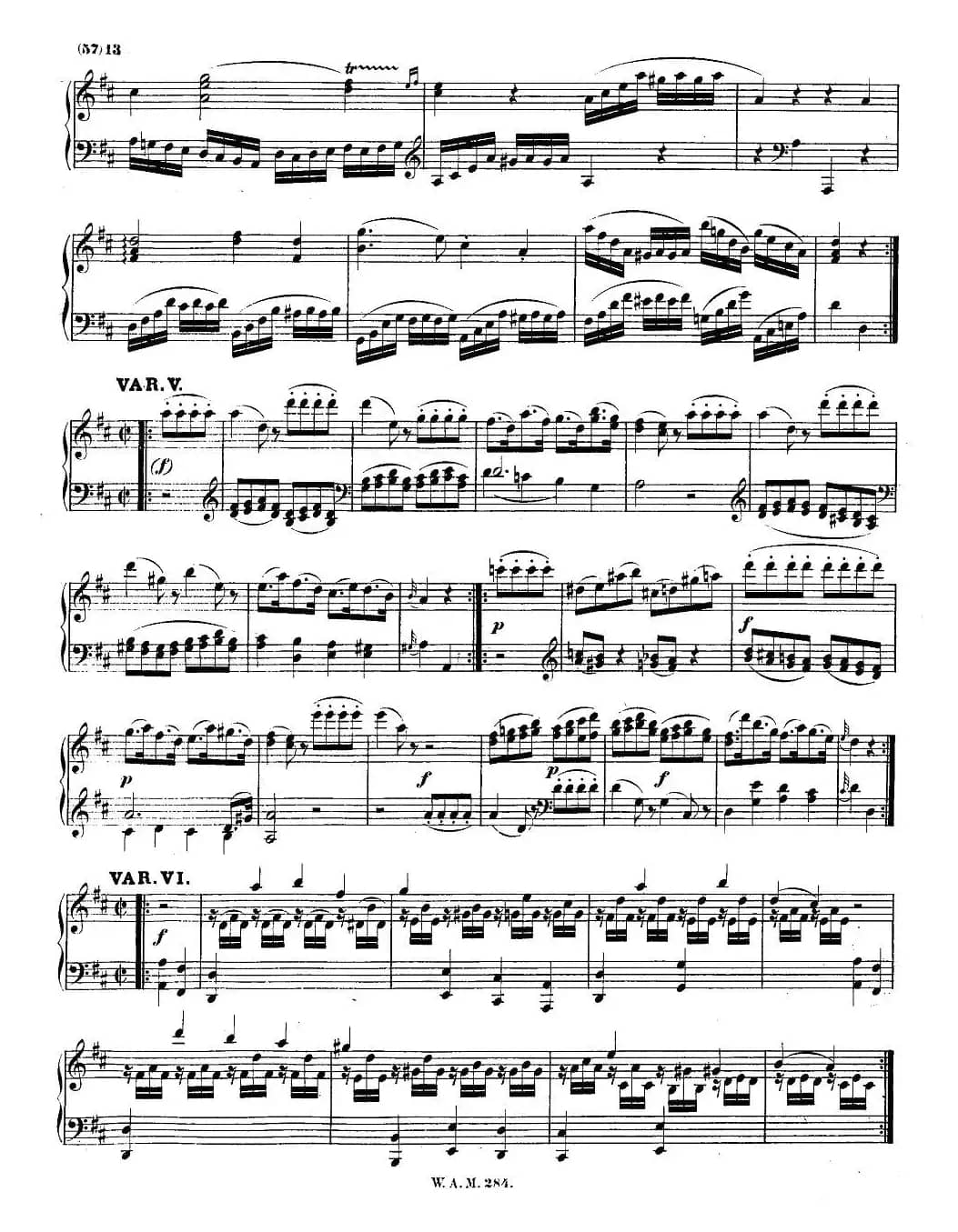 D大调第六钢琴奏鸣曲 KV.284