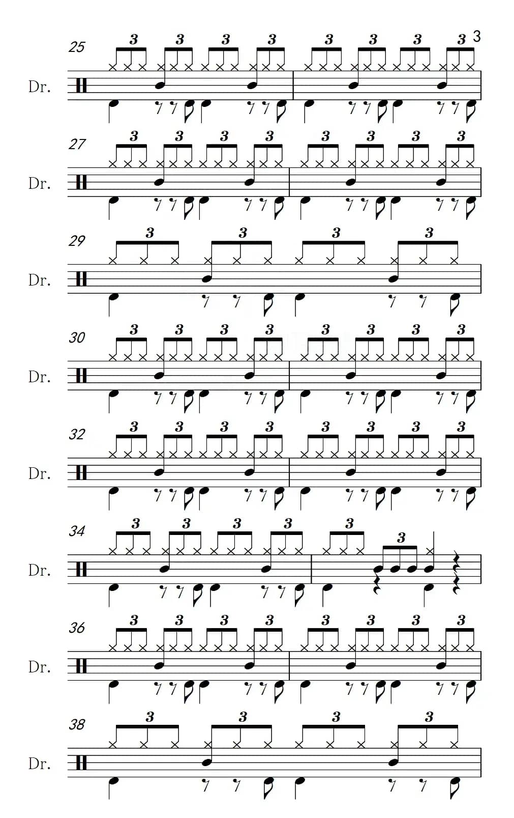 当我想你的时候（架子鼓谱）