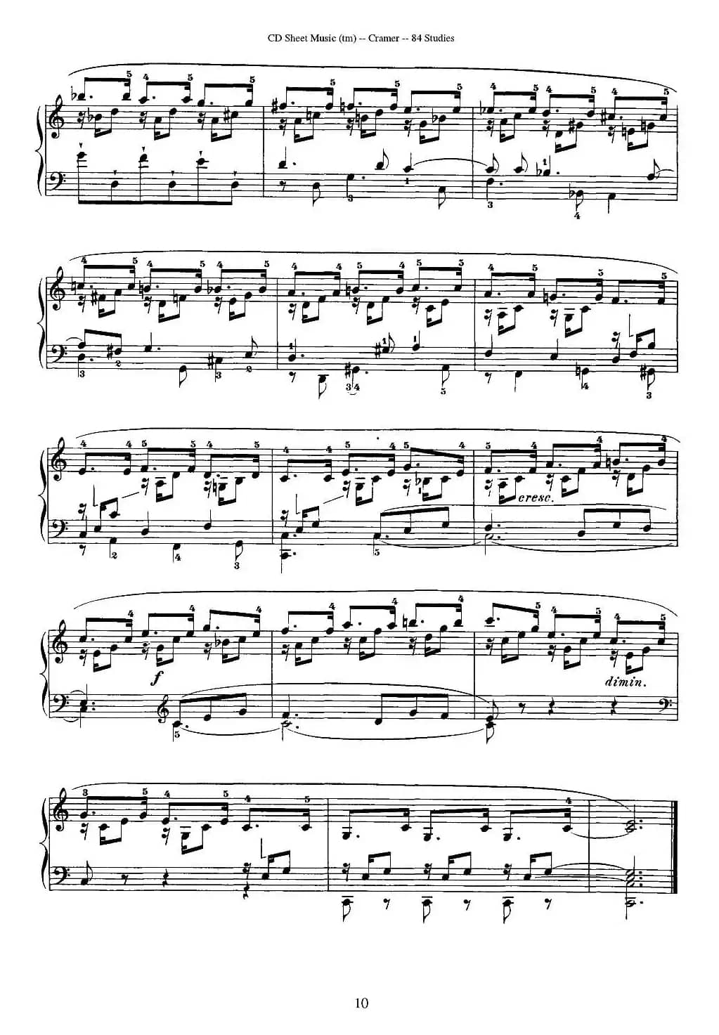 Cramer - 84 exercices（1—5）（克拉莫84首钢琴练习曲）