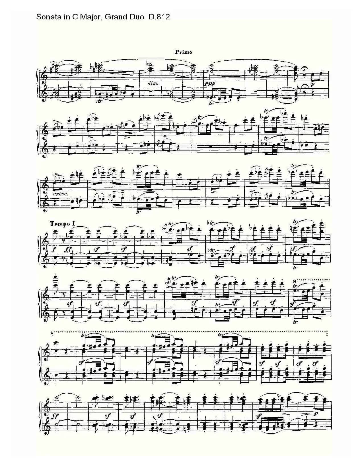 Sonata in C Major, Grand Duo D.812（Ｃ大调奏鸣曲，盛大的二重奏 ）