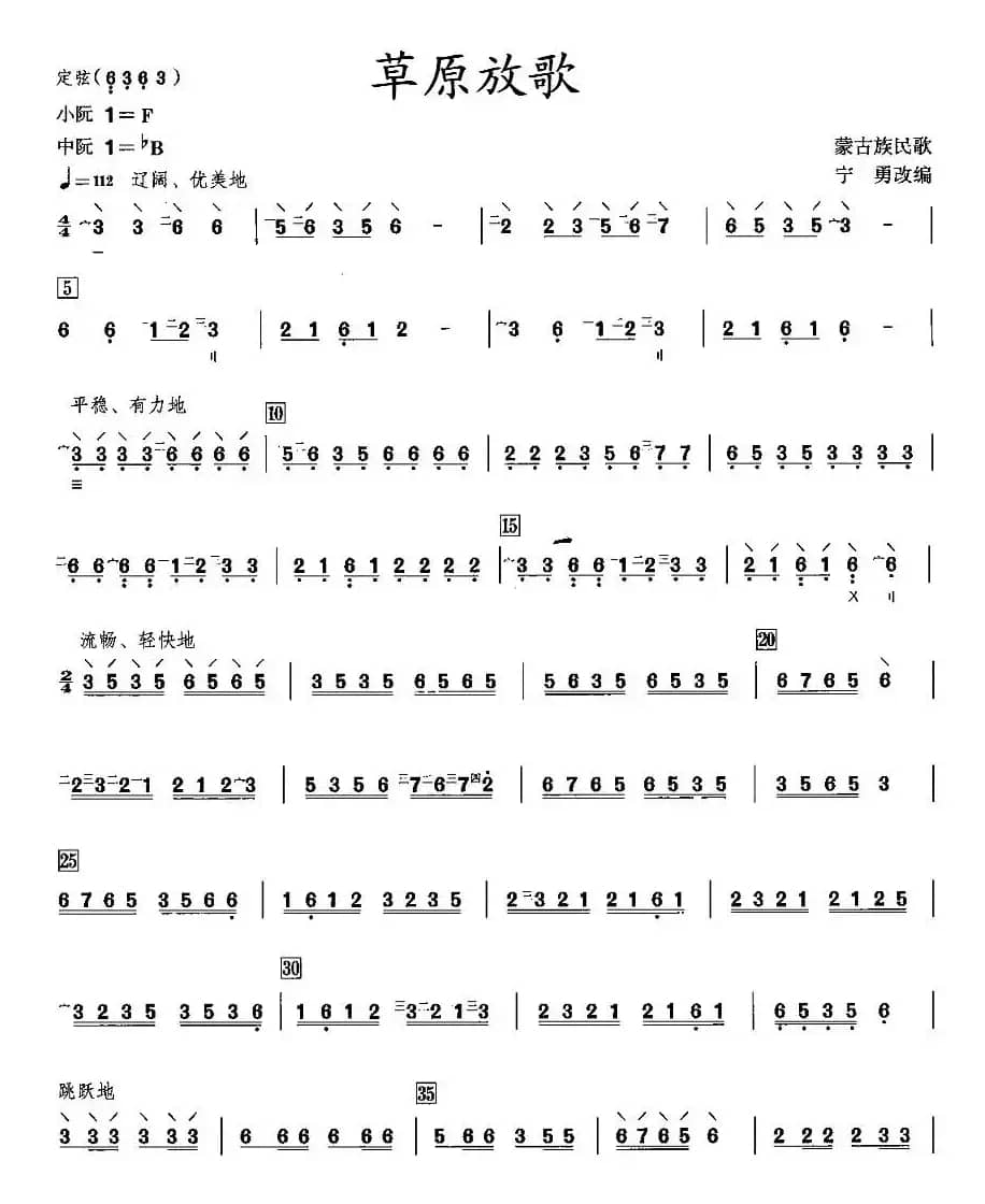 草原放歌（阮谱）