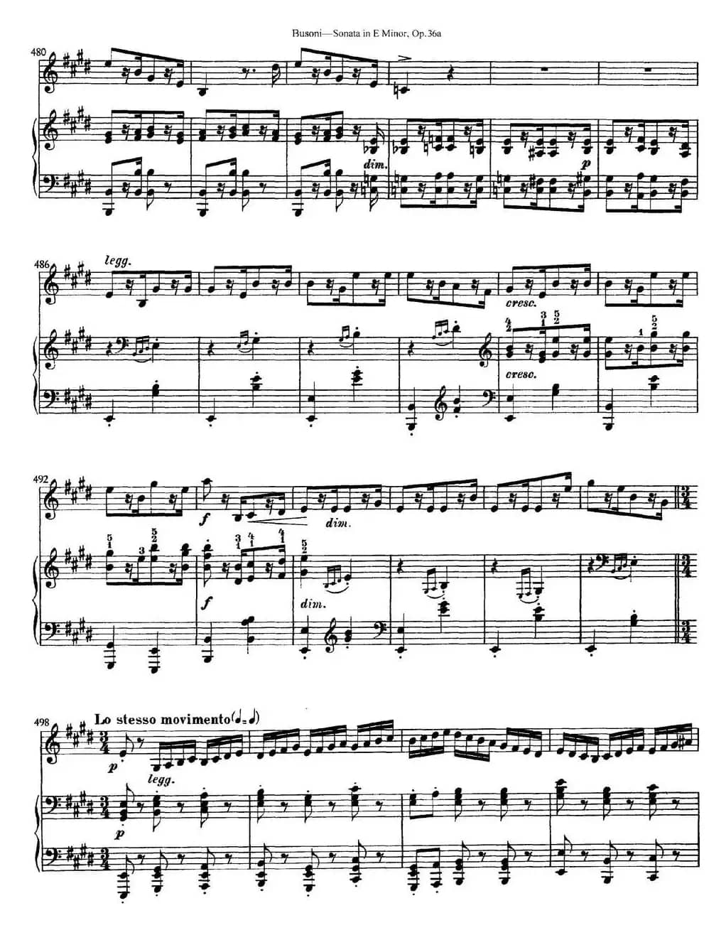Violin Sonata No.2 in E Minor Op.36（小提琴+钢琴伴奏）