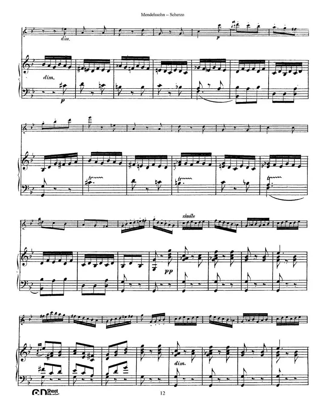 Scherzo（长笛+钢琴）