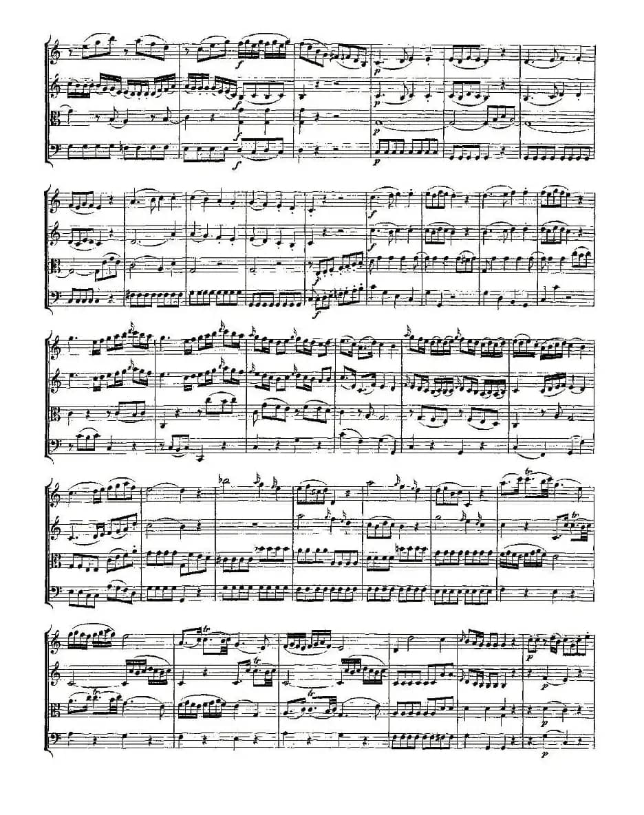 Quartet No. 4 in C Major, K. 157（C大调第四弦乐四重奏）