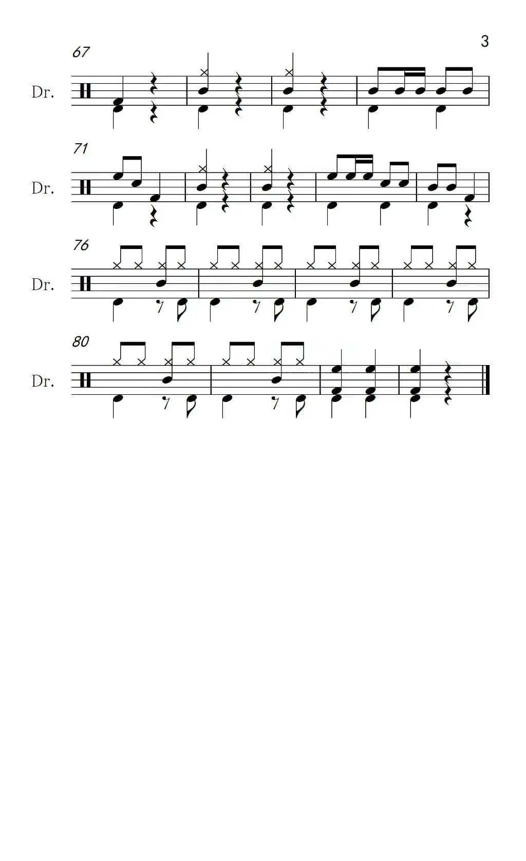 [日]邮递马车（架子鼓谱）