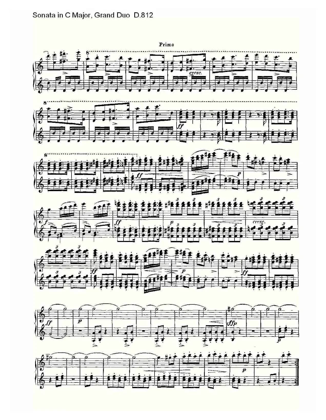 Sonata in C Major, Grand Duo D.812（Ｃ大调奏鸣曲，盛大的二重奏 ）