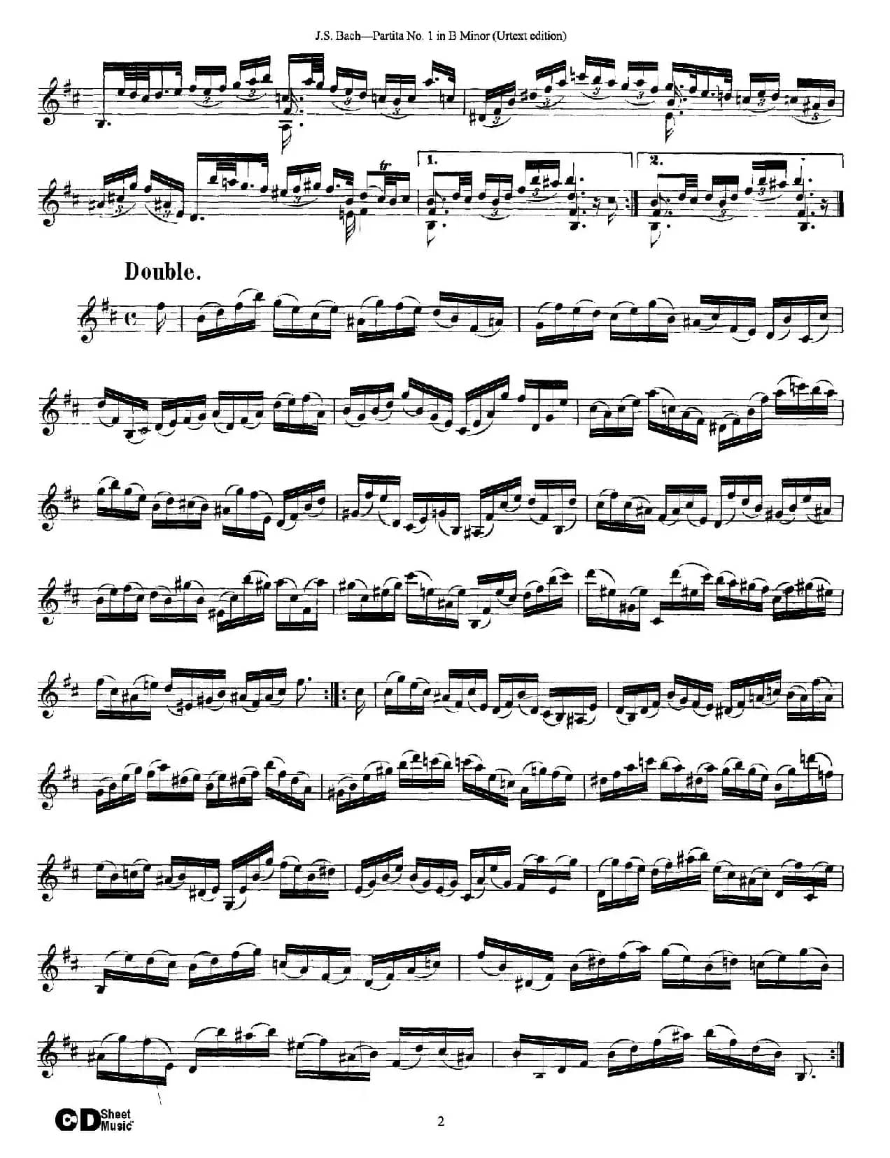 6 Violin Sonatas and Partitas 2.Partita No.1 B Minor（Urtext edition）