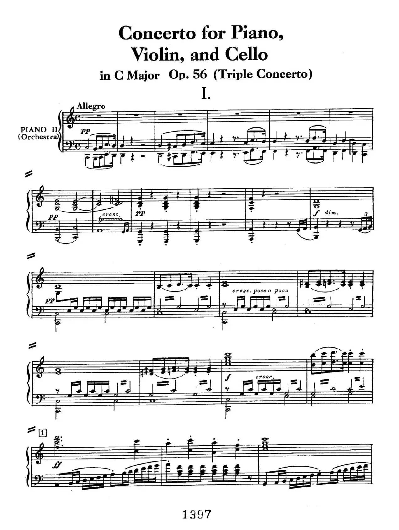 Triple Concerto in C Major Op.56(C大调三重协奏曲·双钢琴·Ⅰ)
