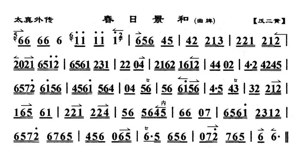 京剧二黄曲牌：春日景和