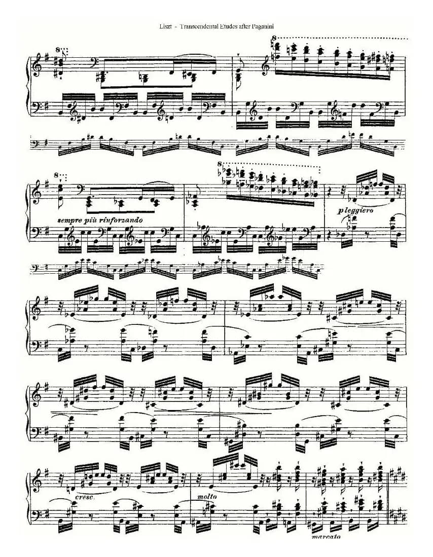 李斯特六首帕格尼尼练习曲之（四）