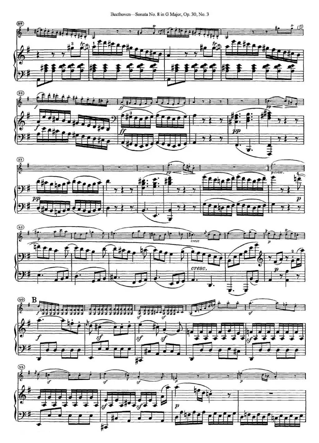 Violin Sonata No.8 in G Major Op.30 No.3（小提琴+钢琴伴奏）