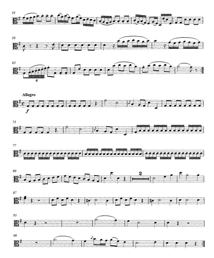 Mozart《String Quartet No.1 in G Major,K.80》（Viola分谱）