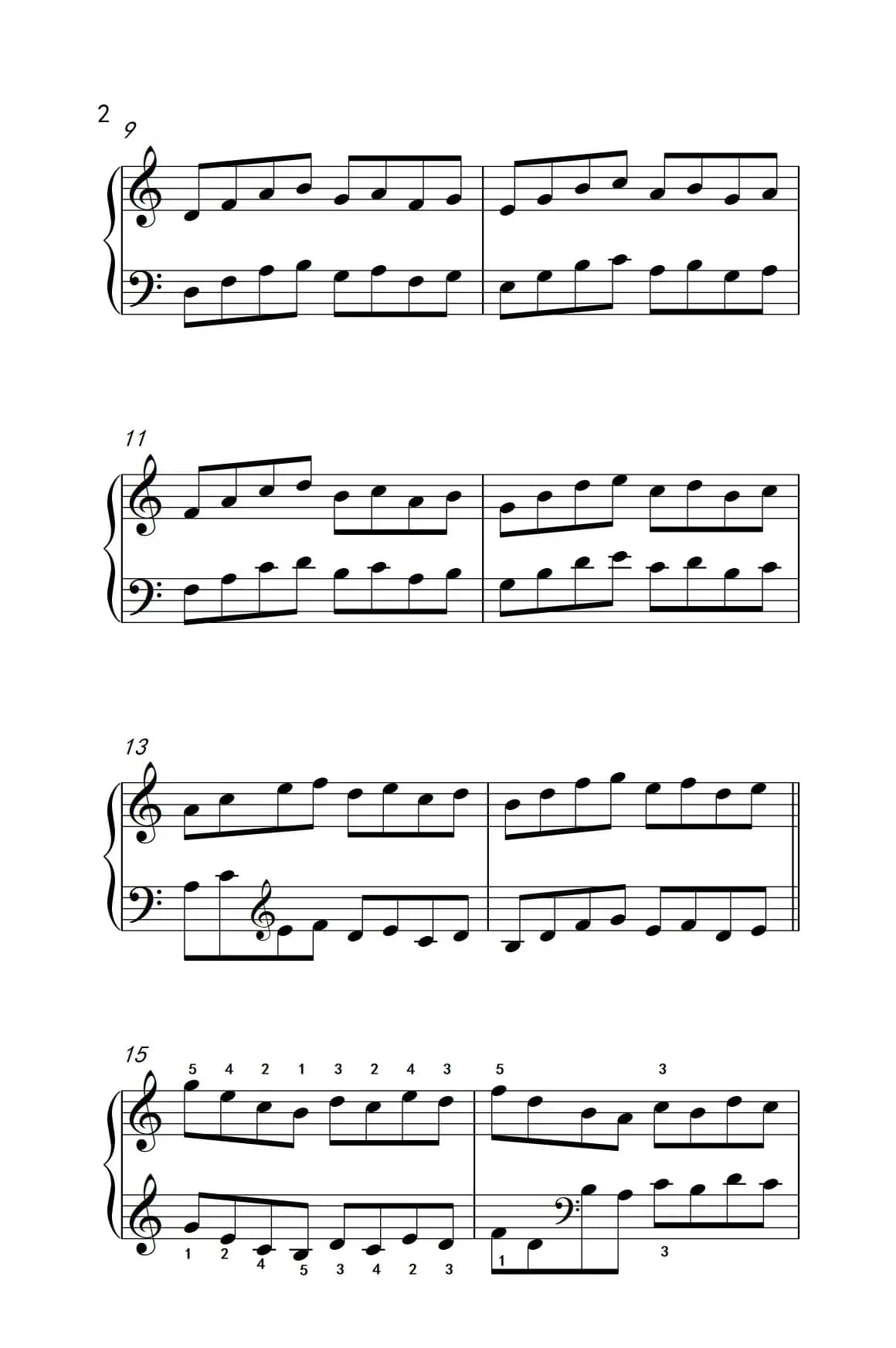 手指的连奏（约翰·汤普森 成人钢琴教程 第一册）