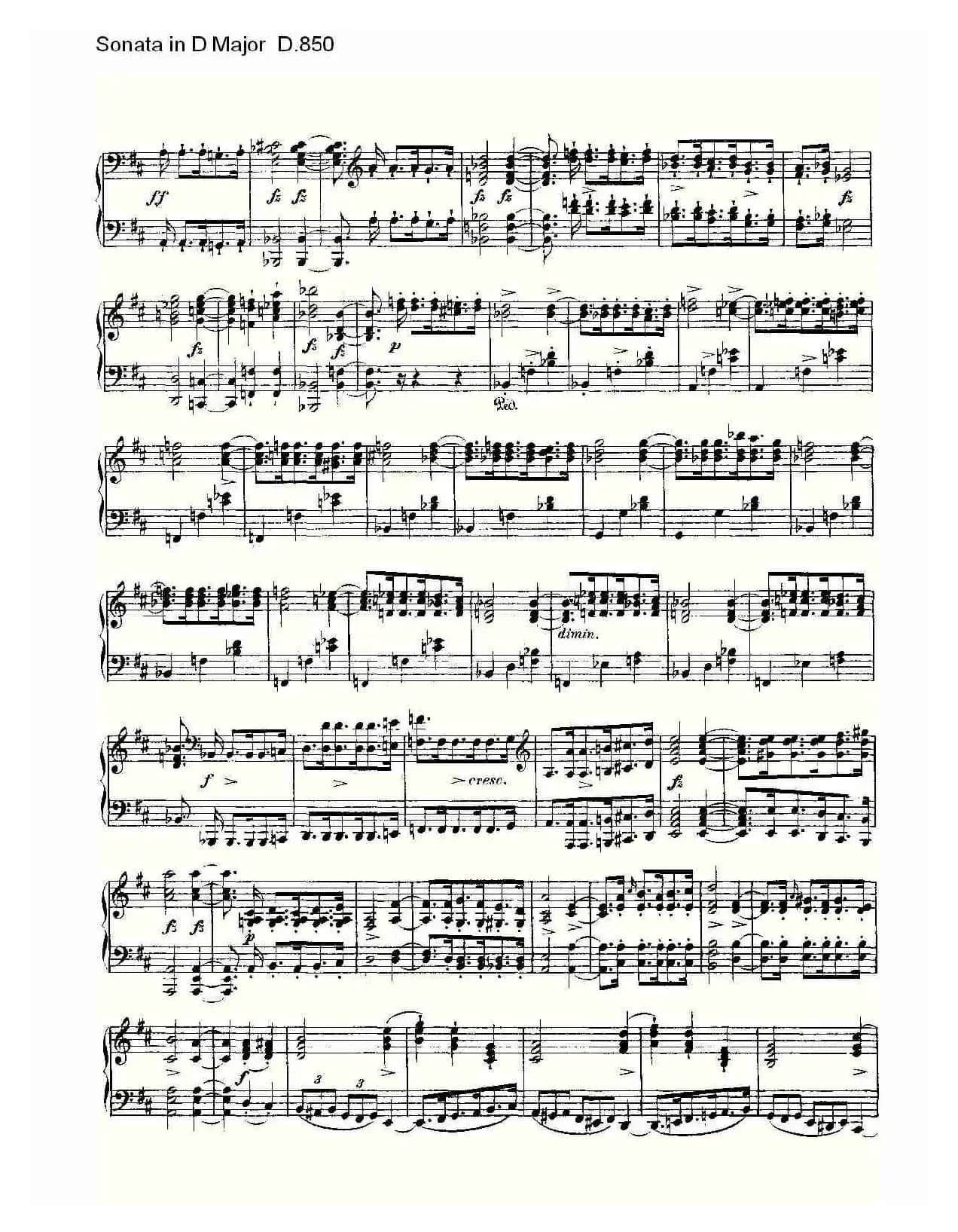 Sonata in D Major D.850（D大调奏鸣曲 D.850）