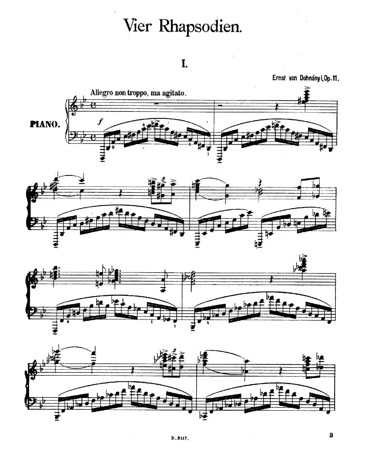 Four Rhapsodies Op.11（4首狂想曲·Ⅰ）