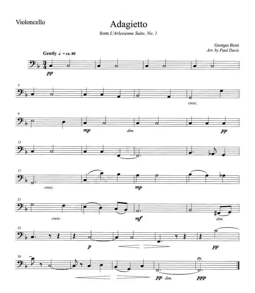 Adagietto（第2小提、中提、大提琴谱）