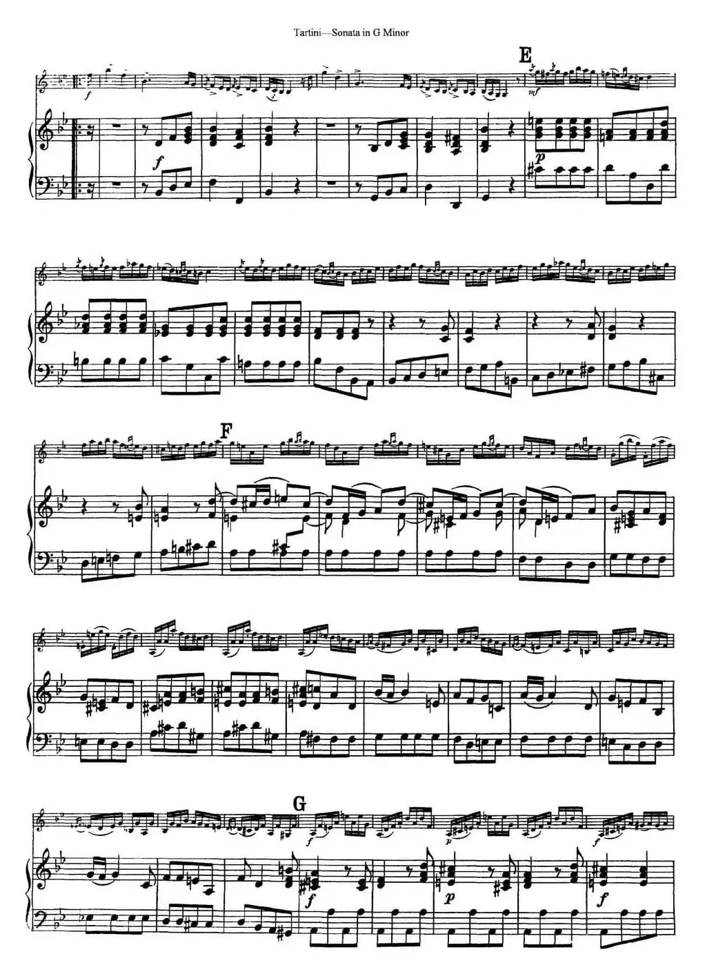 Violin Sonata in G Minor（The Devil's Trill）（小提琴+钢琴伴奏）
