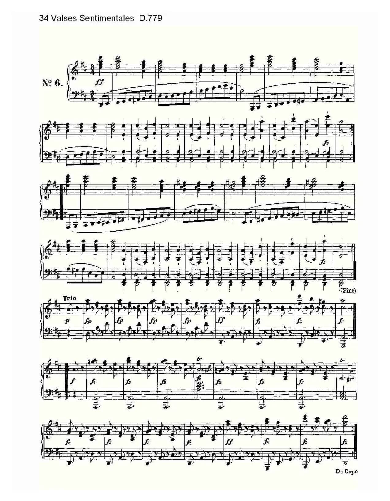 34 Valses Sentimentales D.779（34 伤感圆舞曲 D.779）