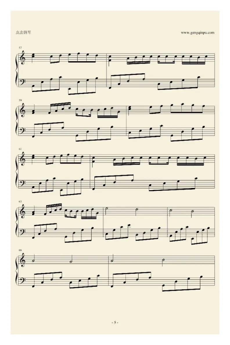 卡农C大调简易版