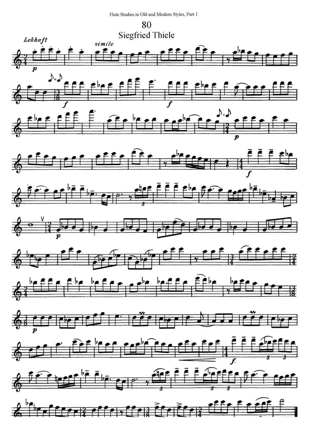 斯勒新老风格长笛练习重奏曲（第一部分）（NO.80）