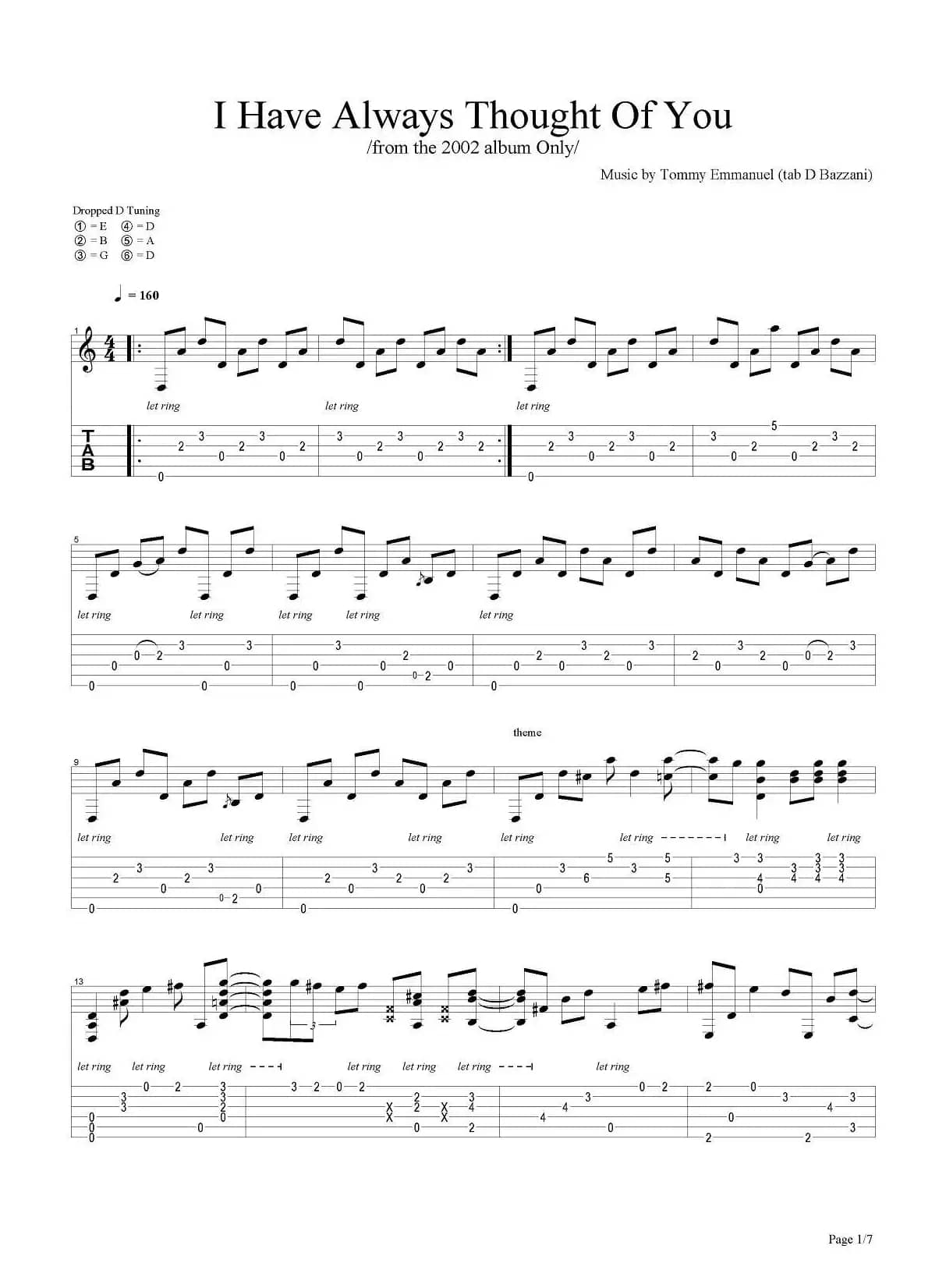 tommy emmanuel：i have always thought of you version 2（指弹吉他）