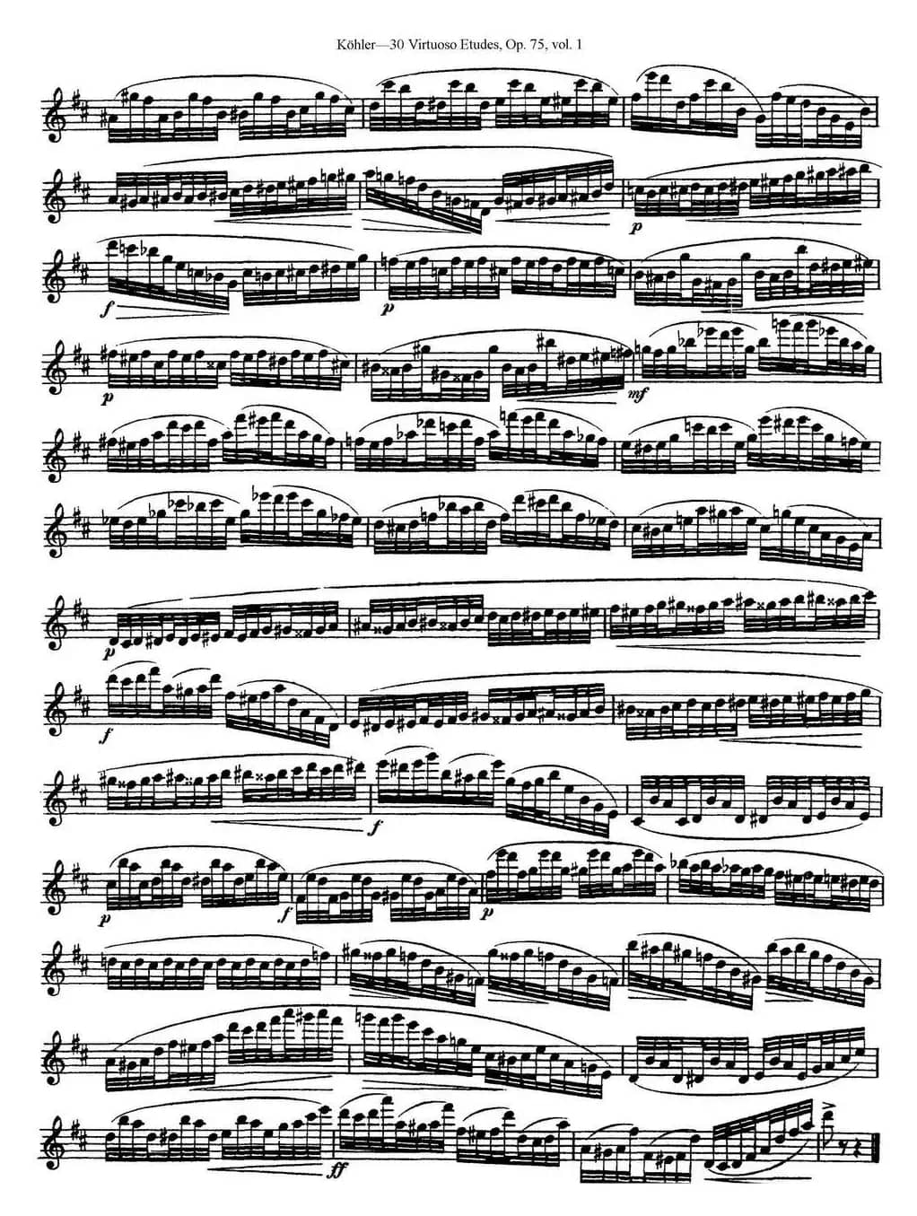 柯勒30首高级长笛练习曲作品75号（NO.3）