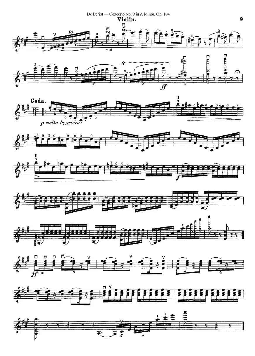 Beriot《Concerto No.9 in A Minor》Op.104（贝里奥《A小调第九小提琴协奏曲》Op.104）