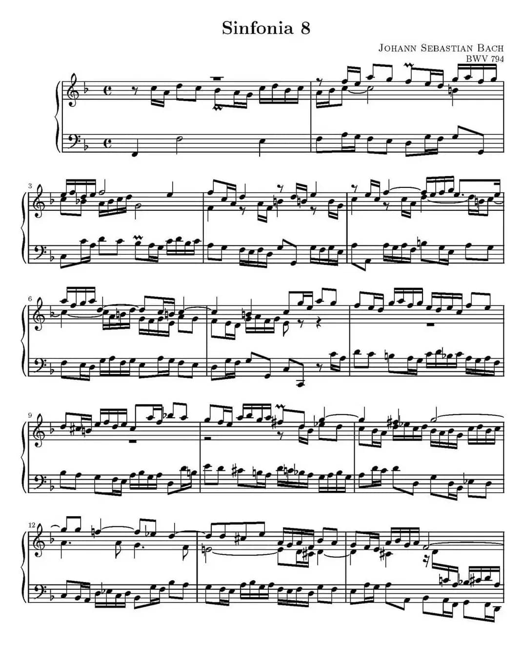 15首巴赫三部创意曲集（NO.8）