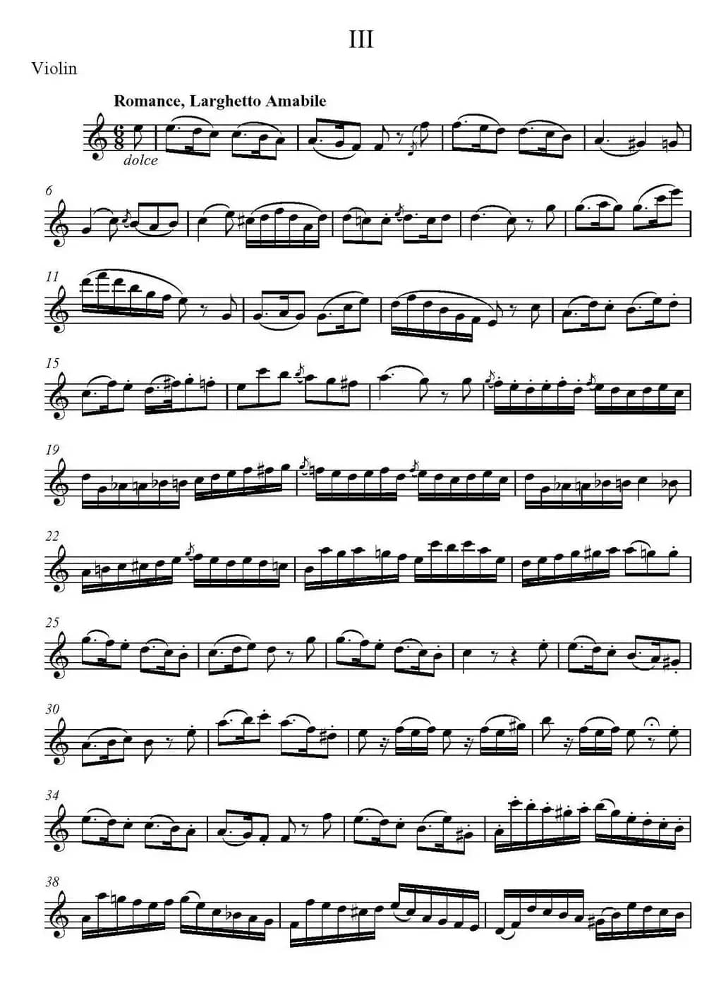 帕格尼尼六首《小提琴和吉他二重奏》 (M.S.110)（小提琴分谱）